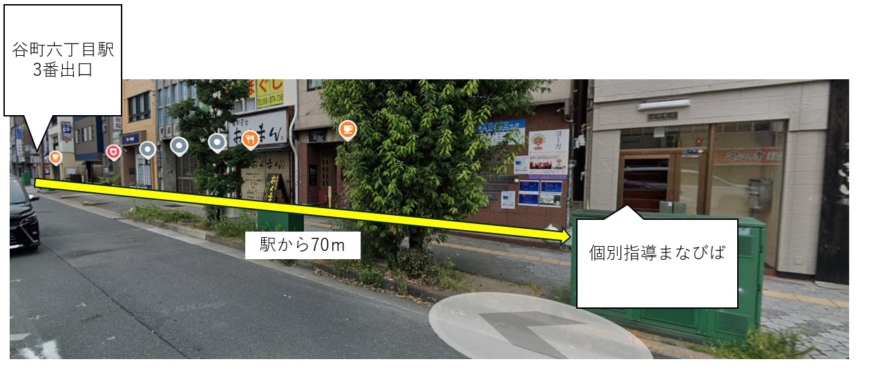 谷町六丁目駅から徒歩1分のアクセスマップ
